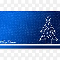 蓝色线条组合圣诞节贺卡背景
