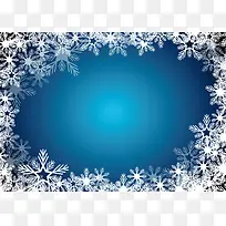 蓝色雪花背景素材
