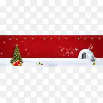 圣诞红色纹理雪花圣诞节海报背景