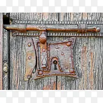 木质纹理门锁海报背景素材