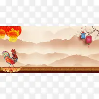 鸡年中国风背景海报