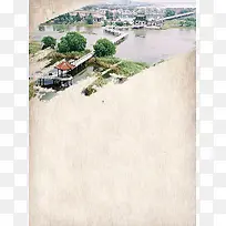 五一劳动节假期旅游风景纹理海报背景