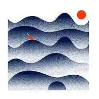 日出西山沙画广告背景