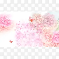 浪漫唯美粉色花朵海报PSD背景素材