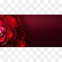 红色花卉质感大气庆典宣传海报背景