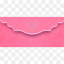 爱心情人节纹理粉色banner背景