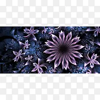 手绘紫色花朵背景图