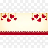 爱心情人节渐变黄色banner背景