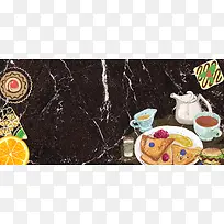 517美食节西餐水果纹理大理石背景