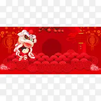 红色新年喜庆海报背景