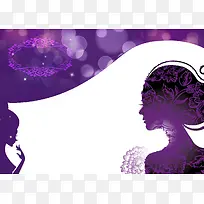紫色微商化妆品创意海报背景素材