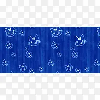 无缝印花猫网站底纹花纹纹理背景banner