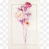怀旧花朵妇女节海报背景