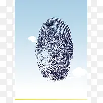 简约蓝色指纹背景图