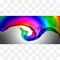 彩虹水背景图