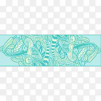 绿色花纹纹理俏皮手绘banner