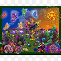 抽象花园背景