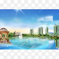 地产户外海报背景素材