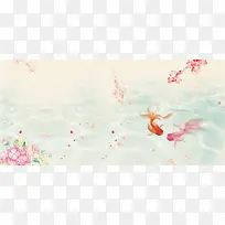 平面设计粉色鱼海报背景