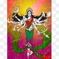 拿着叉子的神话女人背景图片