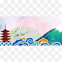 节日 中国风 蓝色 海报背景