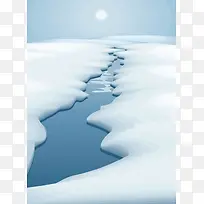 冰雪消融背景图