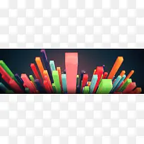 3D简约创意banner背景