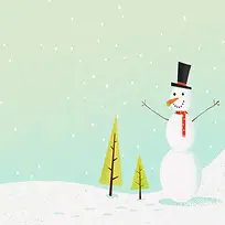 冬季雪人背景