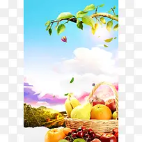 鲜榨果汁夏季饮料创意果汁海报