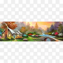唯美油画背景