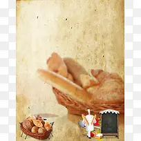 美食面包烘焙纹理海报背景