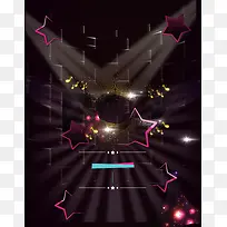 几何光线条纹五角星黑色背景素材