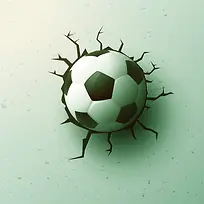 足球砸穿墙壁海报背景素材