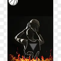 黑色大气篮球海报设计背景素材