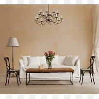简洁的客厅沙发背景素材