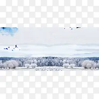 冬季浪漫雪景大气白色banner