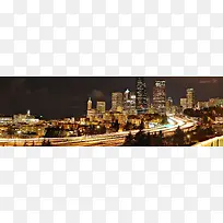 淘宝欧式建筑都市夜景海报背景图片素材