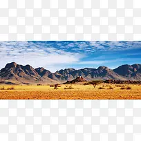 秋季沙漠大山背景