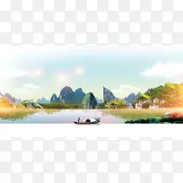 创意旅游桂林山水甲天下海报