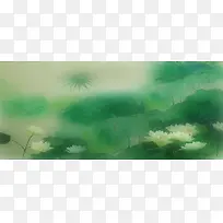 绿色大海荷花背景