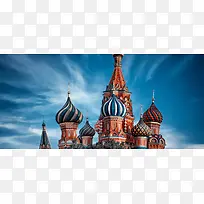 俄罗斯蓝天古堡海报banner