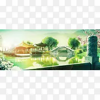 西湖banner背景