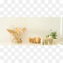 温馨家居渐变木纹白色日系风格背景