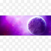 紫色星空星际科幻海报