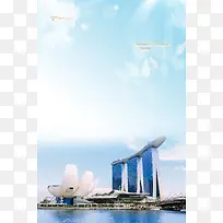 新加坡特色建筑旅游宣传海报背景素材