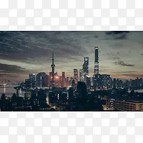 广瞰浦东夜景