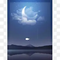 谁来剪月光唯美月亮深蓝星空