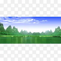 桂林风景画海报背景