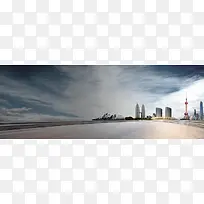 大气风景海报汽车背景海报