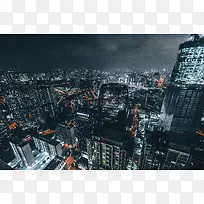 商业都市夜景图